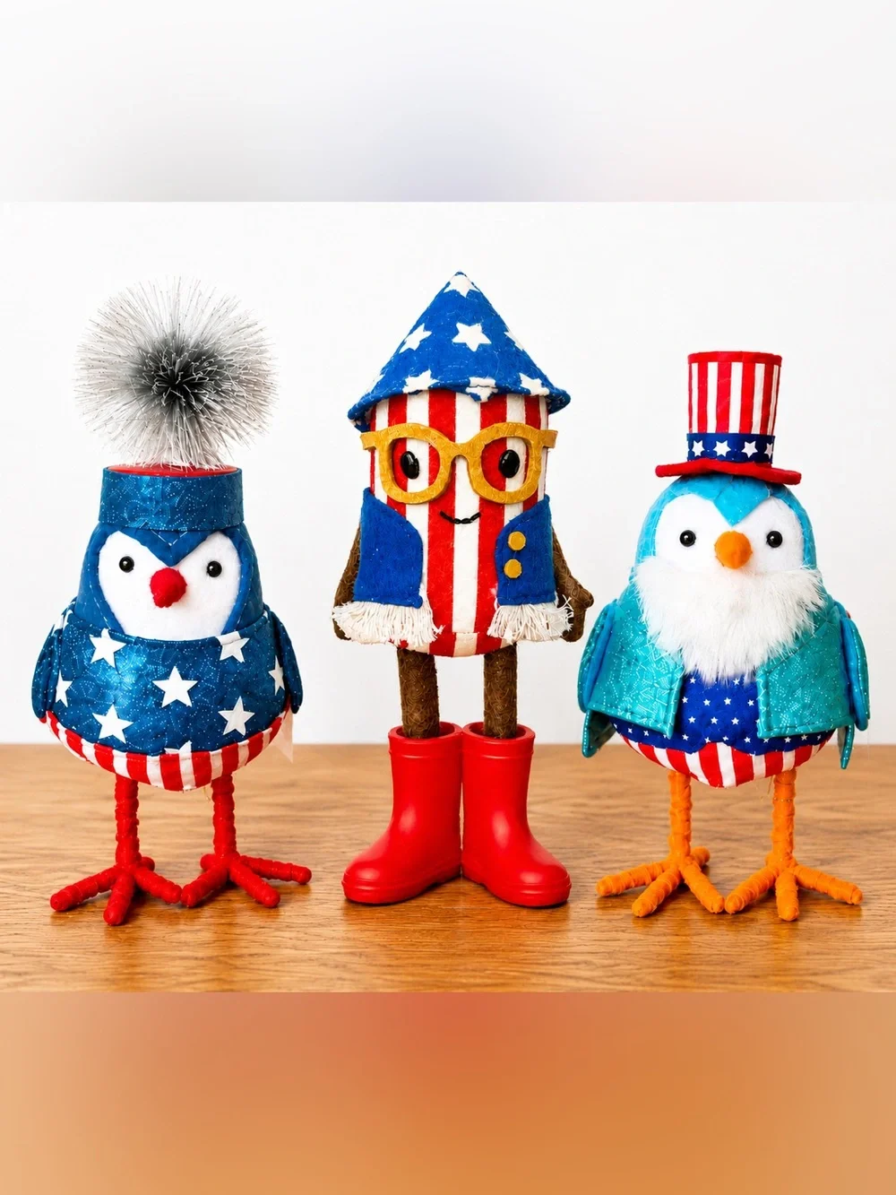Target Bullseye Playground SET OF 3 Summer Fourth of July Felt Decorations